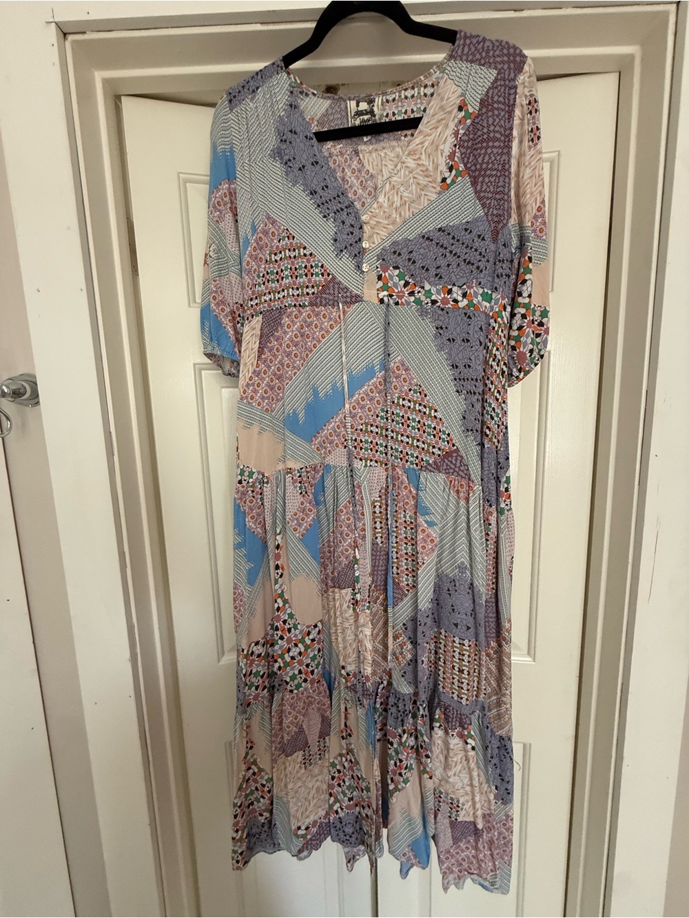 Anthropologie patchwork maxi dress